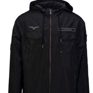Bomber with Hood -  Black Jacket Men's Medium